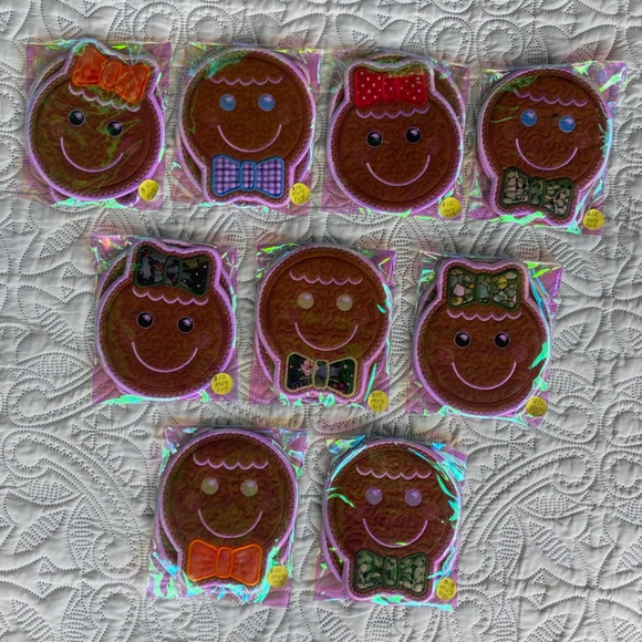 Gingerbread Girl & Boy Mug-rug, 2 Pack Embroidered Felt Mug Rugs. - Picture 7 of 9